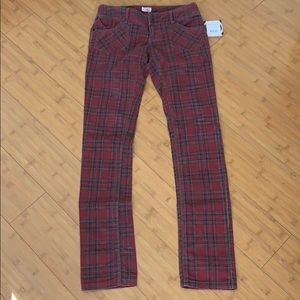 NWT Free People Plaid Corduroy Pants